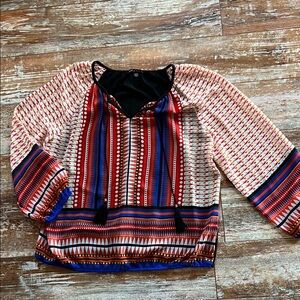 Zac & Rachel Red and Blue Patterned Blouse